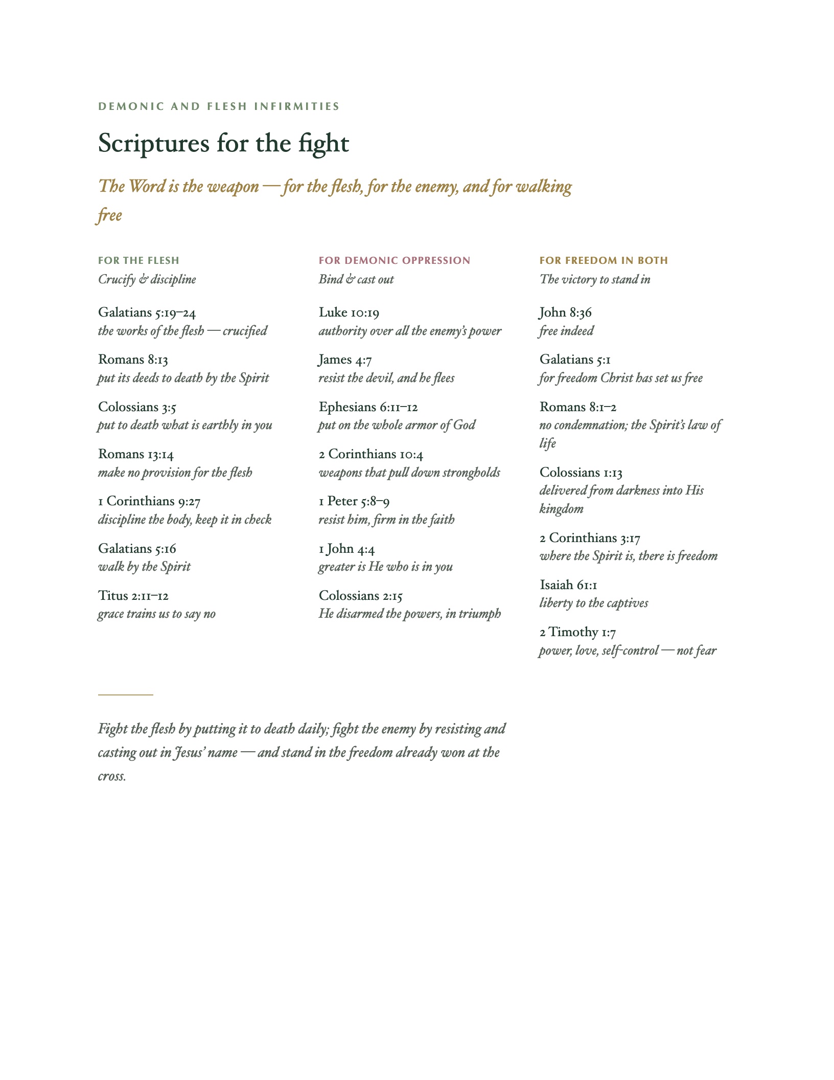 Scriptures for the fight